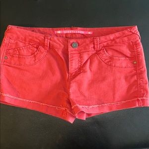 Reddish Orange Jean Shorts